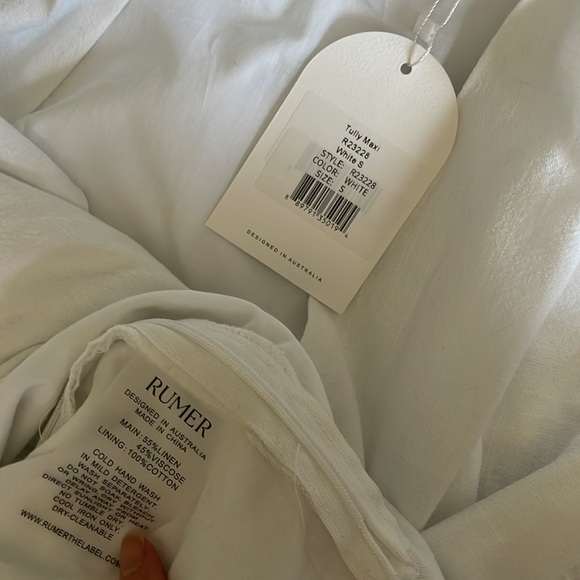 NWT Rumer (Anthropologie) White Linen Maxi Dress Small $299 - Picture 15 of 15